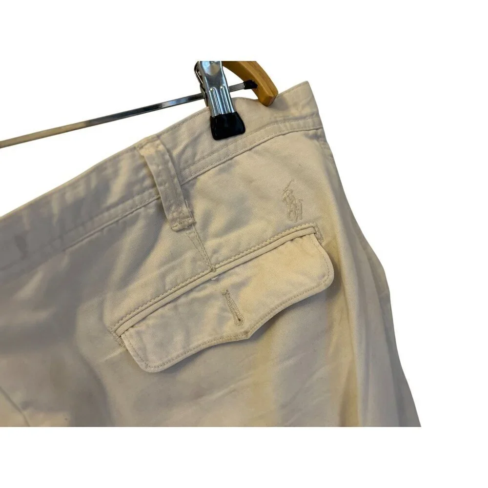 Polo Ralph Lauren Shorts Off-White Cotton Chino Khaki Size 38